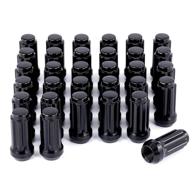 32 pack of black 9/16 x 18 wheel lug nuts (2 inches tall) - spline drive cone seat lug nuts with socket compatible with aftermarket wheel for dodge 1994-2011 ram 2500 3500 (8x6.5 and 5x5.5 bolt patterns) logo
