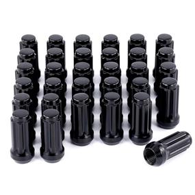 img 4 attached to 32 Pack of Black 9/16 x 18 Wheel Lug Nuts (2 inches Tall) - Spline Drive Cone Seat Lug Nuts with Socket Compatible with Aftermarket Wheel for Dodge 1994-2011 Ram 2500 3500 (8x6.5 and 5x5.5 Bolt Patterns)