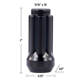 img 3 attached to 32 Pack of Black 9/16 x 18 Wheel Lug Nuts (2 inches Tall) - Spline Drive Cone Seat Lug Nuts with Socket Compatible with Aftermarket Wheel for Dodge 1994-2011 Ram 2500 3500 (8x6.5 and 5x5.5 Bolt Patterns)