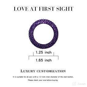 img 2 attached to 💎 Sparkling Diamond Purple Bling Car Button Start Cover for Women - Enhance Style and Glamour with Shiny Crystal Rhinestone Key Ignition and Knob Trim Ring