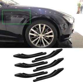 img 4 attached to 🔥 YOCTM Black Carbon Fiber Texture Side Air Vent Fender Cover Trim Sticker - Compatible with Maserati Ghibli 2014-2021 (6PCS/Pack)