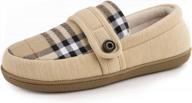 get cozy and stylish with rockdove's women's plaid strap-over moc slipper logo