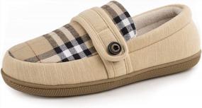 img 4 attached to Get Cozy And Stylish With RockDove'S Women'S Plaid Strap-Over Moc Slipper