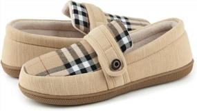 img 2 attached to Get Cozy And Stylish With RockDove'S Women'S Plaid Strap-Over Moc Slipper