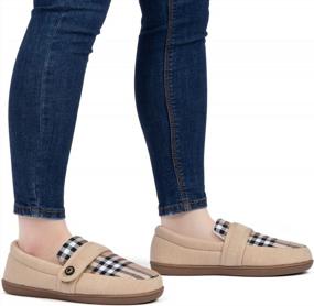 img 3 attached to Get Cozy And Stylish With RockDove'S Women'S Plaid Strap-Over Moc Slipper