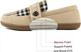img 1 attached to Get Cozy And Stylish With RockDove'S Women'S Plaid Strap-Over Moc Slipper
