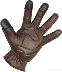 img 1 attached to 🧤 Stylish and Functional Denim & Leather Motorcycle Gloves (Brown) with Mobile Phone Touchscreen Compatibility
