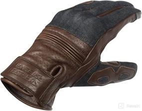 img 2 attached to 🧤 Stylish and Functional Denim & Leather Motorcycle Gloves (Brown) with Mobile Phone Touchscreen Compatibility