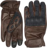🧤 stylish and functional denim & leather motorcycle gloves (brown) with mobile phone touchscreen compatibility logo