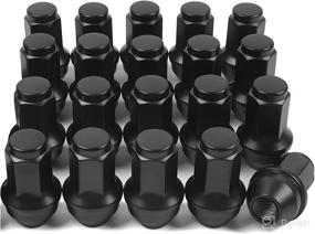 img 4 attached to 🔧 Mikkuppa M14x2.0 Lug Nuts for Factory Wheels - 20pcs 13/16 Hex 2 Inch Black Large Acorn Seat OEM Style Lug Nuts