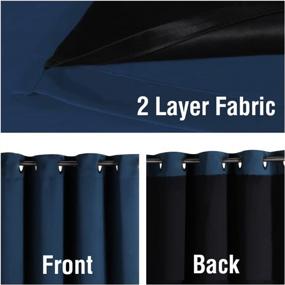 img 2 attached to H.VERSAILTEX 100% Blackout Curtains 84 Inches Long (2 Layers) Full Light Blocking Lined Window Curtain Draperies For Bedroom Thermal Insulated Soft Thick Silky Grommet 2 Panels, Navy With Black Liner
