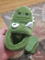 img 1 attached to Cozy Dinosaur House Slippers For Kids - Warm Fur Lined Indoor Shoes By JACKSHIBO review by Eder Boesel