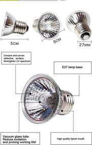 img 3 attached to 🦎 UVB Reptile Heat Lamp Bulb - 4 Pack 50W UVB 3.0 Full Spectrum Turtle Basking Bulbs - Sunbathe Heat Lamp for Amphibians, Lizards with Temperature Controller