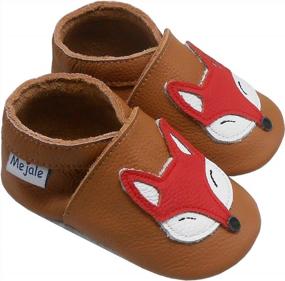 img 1 attached to Leather Baby Moccasins Crawling Shoes Toddler Infant Boy Girl Slippers Brown White Purple Navy Cute