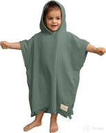 🌿 willow + sim lily pad hooded towel for kids and toddlers: oversized poncho toddler towel with pockets, fast-drying bath towel, perfect for boys and girls ages 18 months - 3 years logo
