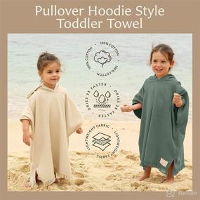 img 3 attached to 🌿 Willow + Sim Lily Pad Hooded Towel for Kids and Toddlers: Oversized Poncho Toddler Towel with Pockets, Fast-Drying Bath Towel, Perfect for Boys and Girls Ages 18 Months - 3 Years