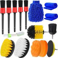 🚗 jaronx 16pcs car detailing brush kit: ultimate auto detailing brushes set with drill brush, wash mitt, towels, and polishing pads logo