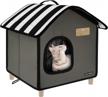 rest-eazzzy cat house, outdoor cat bed, weatherproof cat shelter for outdoor cats dogs and small animals (grey s) logo