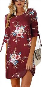 img 4 attached to Minipeach Women'S Summer Round Neck Printed Casual Mini Dress