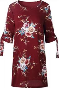 img 2 attached to Minipeach Women'S Summer Round Neck Printed Casual Mini Dress