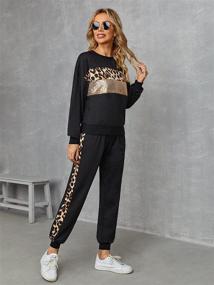 img 2 attached to 🐆 Floerns Women's Leopard Sweatshirt Outfits - Jumpsuits, Rompers & Overalls for Women's Clothing