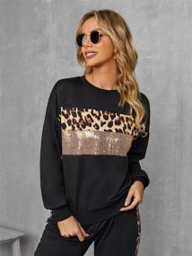 img 1 attached to 🐆 Floerns Women's Leopard Sweatshirt Outfits - Jumpsuits, Rompers & Overalls for Women's Clothing