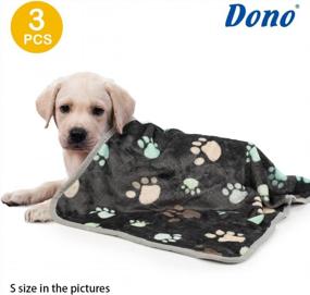 img 3 attached to Soft And Cozy Paw Print Fleece Pet Blanket Pack For Small Dogs - Includes 3 Warm Sleep Mats And Puppy Kitten Blankets, Perfect For Dog Cat Kitten Doggy - 23*16In