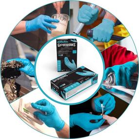 img 2 attached to 🧤 GLOVEWORKS Blue Nitrile Industrial Gloves, 5 Mil, Latex-Free, Powder-Free, Food-Safe, Textured, Large, Box of 100