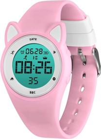 img 4 attached to Kids Watches Digital Sport Watch For Girls Boys, Fitness Tracker With Alarm Clock, Stopwatch, No App Waterproof Watches For Teens Students Ages 5-12