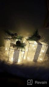 img 8 attached to Add Sparkle To Your Christmas Décor With Hourleey'S Set Of Pre-Lit LED Lighted Gift Boxes!
