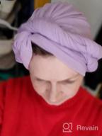 img 1 attached to Stay Comfortable And Chic With Harewom Black Jersey Hair Wrap For Women review by Dave Lopez