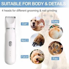 img 1 attached to Versatile & Quiet 4-In-1 Pet Grooming Tool - Electric Pet Hair Clipper With Mini Trimmer, Nail Grinder, And 2 Speeds - Waterproof & Rechargeable For Dogs And Cats