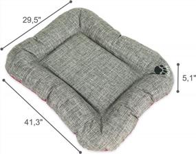img 1 attached to Get Your Big Pooch Comfy: SUSSEXHOME Водонепроницаемая подушка для собак для больших собак - прочная моющаяся кровать (серая)