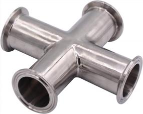img 2 attached to Stainless Steel 304 1.5" Tri-Clamp Sanitary Fitting 4-Way Cross Clamp With 38Mm Pipe OD By DERNORD