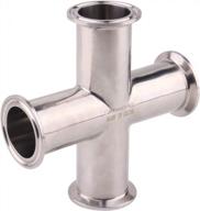 stainless steel 304 1.5" tri-clamp sanitary fitting 4-way cross clamp with 38mm pipe od by dernord logo