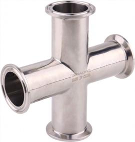 img 4 attached to Stainless Steel 304 1.5" Tri-Clamp Sanitary Fitting 4-Way Cross Clamp With 38Mm Pipe OD By DERNORD