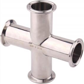 img 3 attached to Stainless Steel 304 1.5" Tri-Clamp Sanitary Fitting 4-Way Cross Clamp With 38Mm Pipe OD By DERNORD