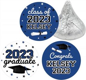 img 4 attached to Graduation Party Favor Stickers - Class Of 2023 - 180 Labels (Blue) Personalized Decorations