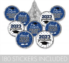 img 1 attached to Graduation Party Favor Stickers - Class Of 2023 - 180 Labels (Blue) Personalized Decorations