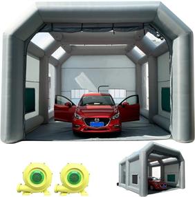 img 4 attached to Professional Inflatable Paint Booth 23X20X14.5Ft W/ 2 Blowers, Air Filter System - Portable For Car Painting Garage Tent