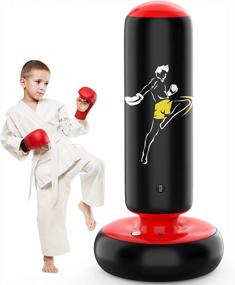 img 4 attached to Unleash Your Child'S Energy With QPAU'S 66 Inch Inflatable Boxing Bag - Perfect For Karate, Taekwondo And MMA Practice!