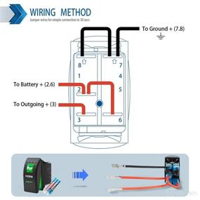 img 1 attached to 🚀 Waterproof Rocker Switch Toggle: Momentary Horn Button with Green LED Light - Ideal for Car, Marine, Truck, Trailer, RV, ATV, UTV, and More - 12V/24V, 5 Pin, 20/10Amp