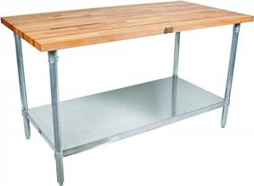 img 3 attached to Maple Top Work Table With Galvanized Steel Base And Adjustable Lower Shelf - John Boos JNS01, 36"X24"X1.5