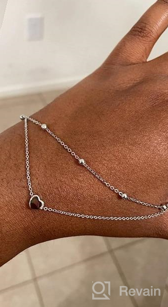 img 1 attached to Milacolato Anklet For Women 925 Sterling Silver Ankle Bracelet 18K White Gold Plated Bead Dot Star Heart Infinity Layer Ankle Bracelet Ajustable Foot Ankle Bracelet Beach Jewelry review by Stacey Williams