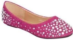 img 1 attached to Link Forever Girls: Sparkling Rhinestone Studded Slip On Ballet Flats