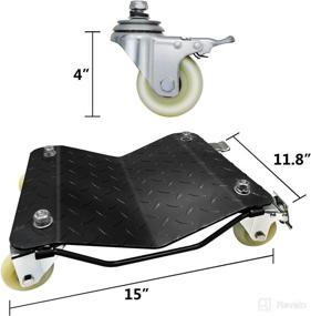 img 3 attached to 🔧 Wheel Car Dolly: Set of 2 Heavy Duty Tire Car Skates | 3000LBS Bearing Capacity | Easy Moving for Cars | Black