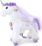 🦄 ponycycle white and purple unicorn mechanical giddy up pony plush toy walking animal - age 3-5 years (no battery, no electricity) - k31 logo