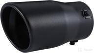 🚗 black double wall exhaust tip - fits 2 to 2.75 inch diameter exhaust tail pipe - black stainless steel coating - car muffler tips logo