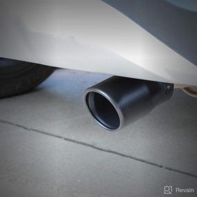 img 1 attached to 🚗 Black Double Wall Exhaust Tip - Fits 2 to 2.75 Inch Diameter Exhaust Tail Pipe - Black Stainless Steel Coating - Car Muffler Tips