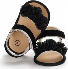 img 1 attached to COSANKIM Infant Baby Girls Summer Sandals W/ Flower Soft Sole First Walker Crib Dress Shoes